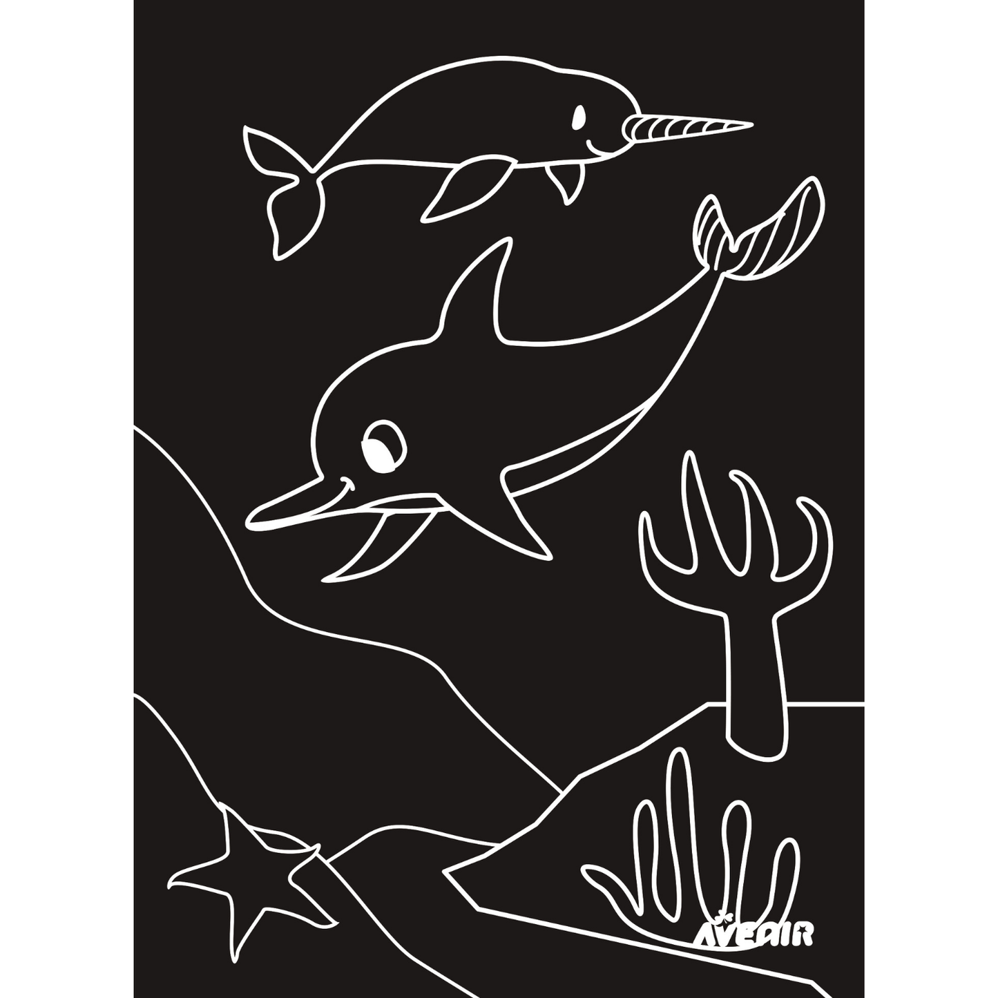 Hojas para raspar scratch art junior modelo animales marinos 08 piezas