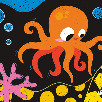 Hojas para raspar scratch art junior modelo animales marinos 08 piezas