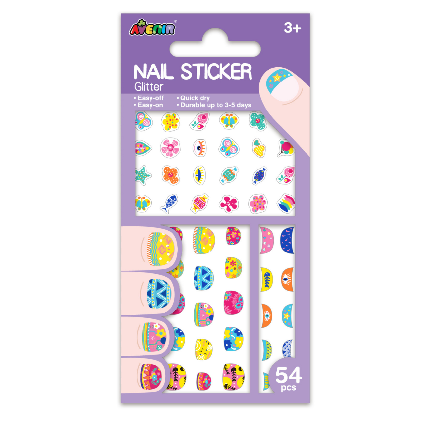 Stickers temporales para uñas modelo flores 38 piezas