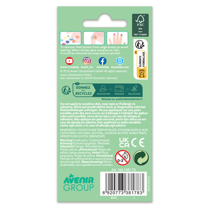 Stickers temporales para uñas modelo animales 38 piezas