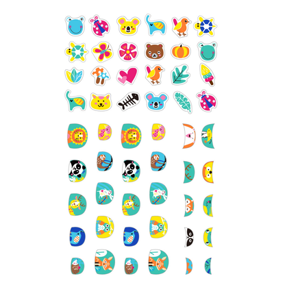 Stickers temporales para uñas modelo animales 38 piezas