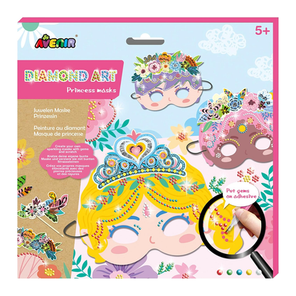 Set crea máscaras de princesas con diamantes 03 unidades