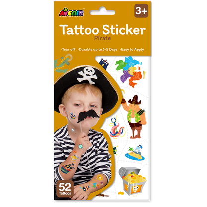 Tatuajes temporales modelo piratas 52 piezas