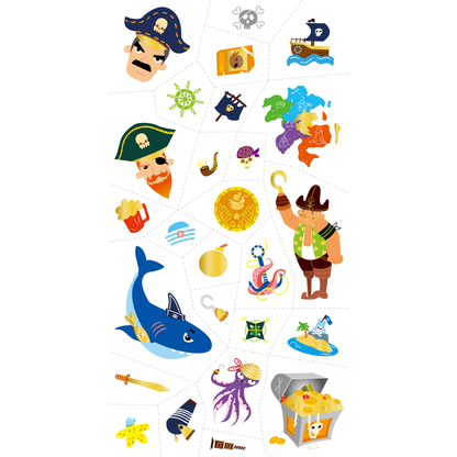 Tatuajes temporales modelo piratas 52 piezas