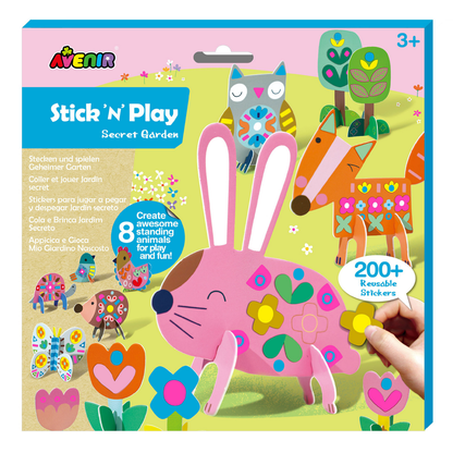 Juega y decora con 200 stickers reutilizables modelo jardín