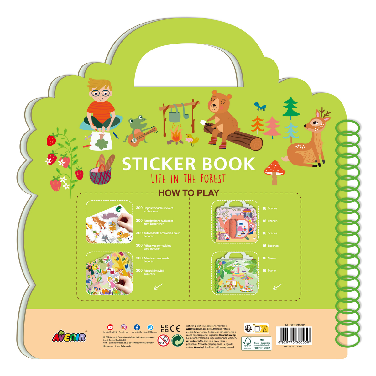 Libro 300 stickers modelo bosque