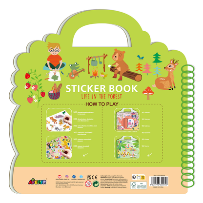 Libro 300 stickers modelo bosque