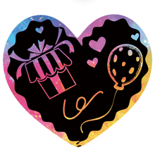 Hojas mini notas para raspar scratch art modelo corazón 50 piezas