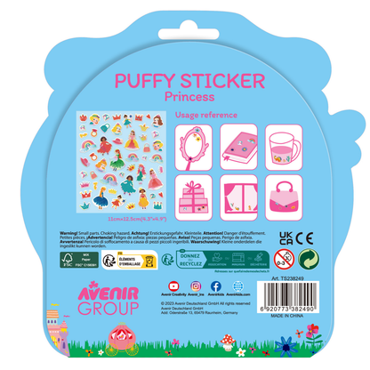 Stickers puffy modelo princesas 50 piezas