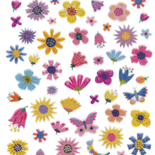 Stickers puffy modelo jardín 50 piezas