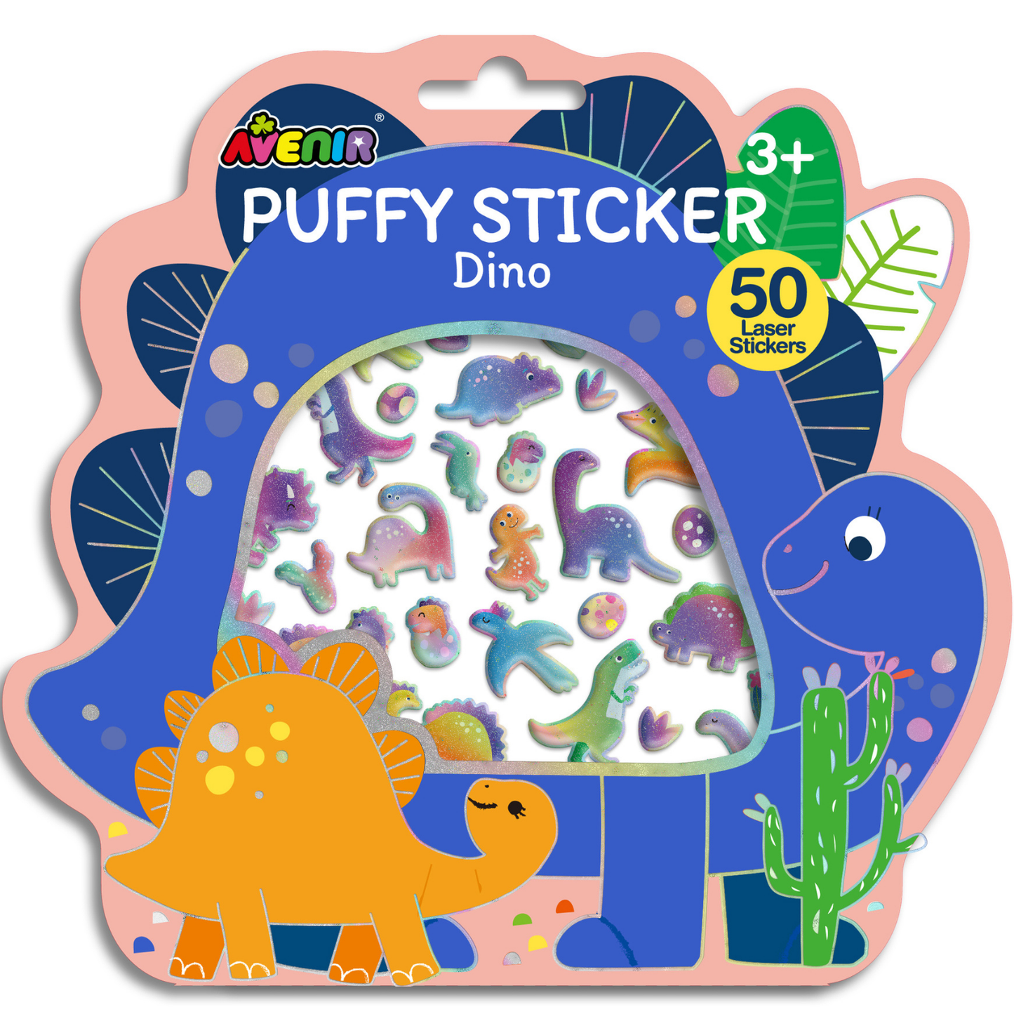 Stickers puffy modelo dinosaurios 50 piezas