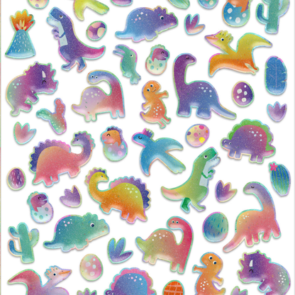 Stickers puffy modelo dinosaurios 50 piezas