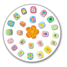 Stickers a presión para uñas modelo jardín 24 piezas