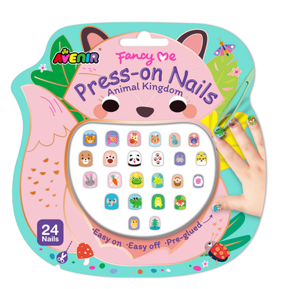 Stickers a presión para uñas modelo reino animal 24 piezas