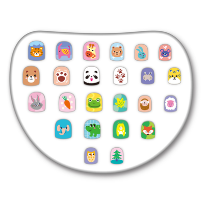 Stickers a presión para uñas modelo reino animal 24 piezas