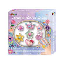 Set de 07 anillos brillantes modelo jardín de los sueños