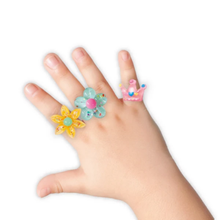 Set de 07 anillos brillantes modelo jardín de los sueños