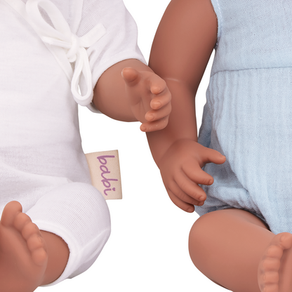 Muñecos bebés mellizos modelo #2 ojos marrones