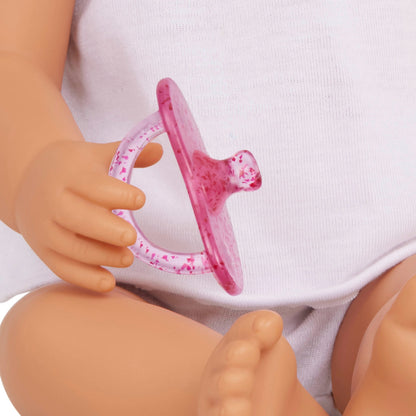 Muñeco bebé con vincha rosa y lazos rosas - modelo #2 nuevo