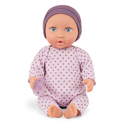 Muñeco bebé gorro lila y ojos azules #1 LullaBaby