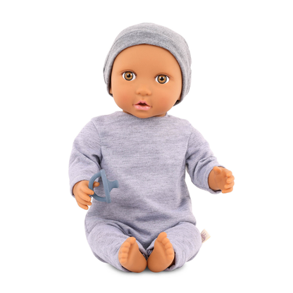 Muñeco bebé buzo gris y ojos marrones #2 LullaBaby