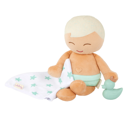Muñeco niño textil para tina pelo rubio modelo #1 Lullababy