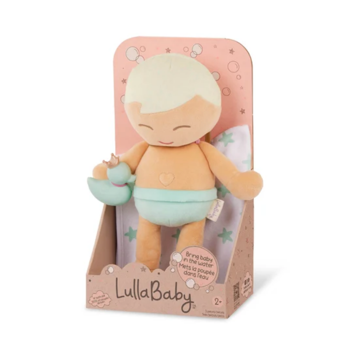 Muñeco niño textil para tina pelo rubio modelo #1 Lullababy