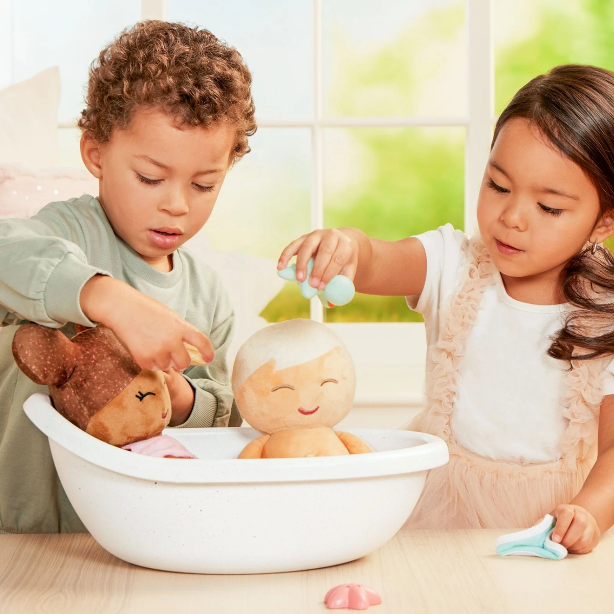 Muñeco niño textil para tina pelo rubio modelo #1 Lullababy