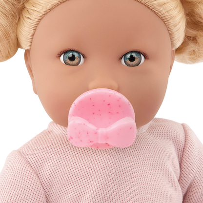 Muñeca niña con pelo rubio y polo rosa Lullababy