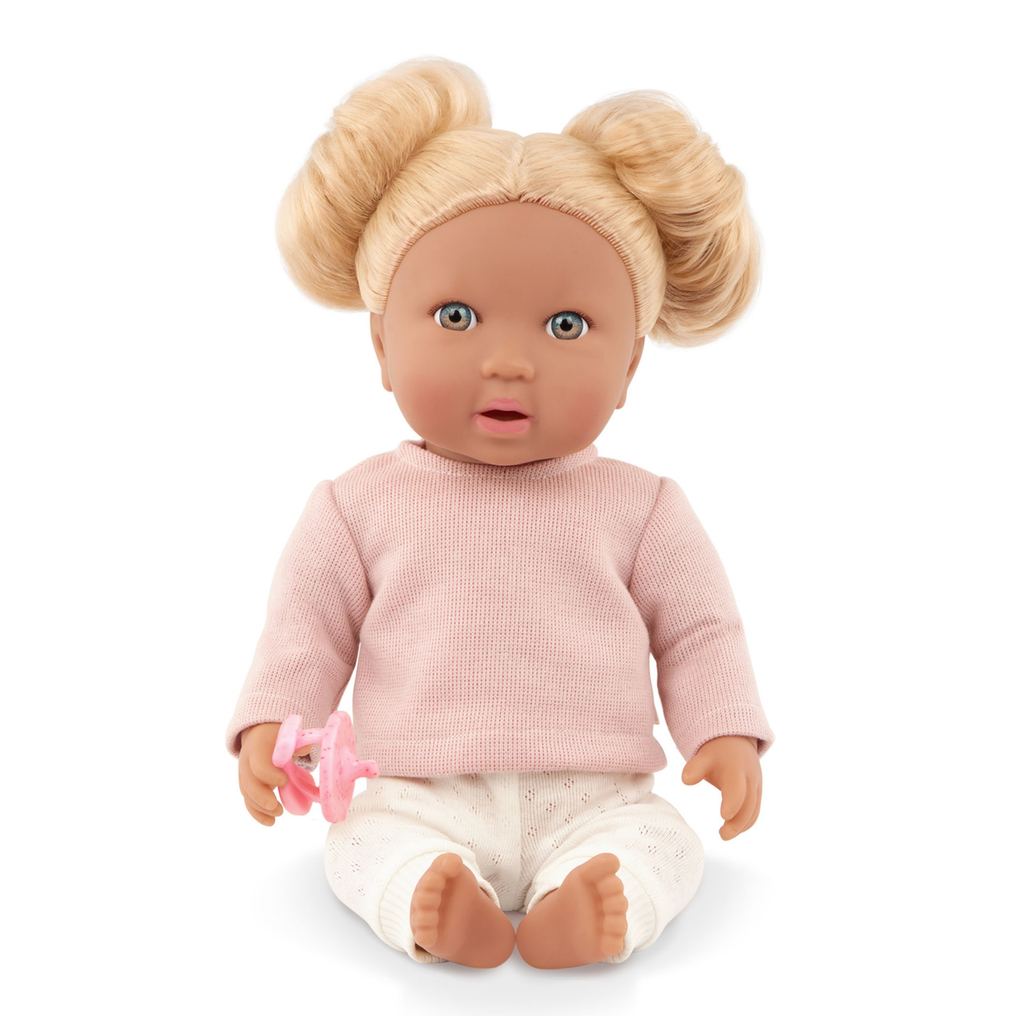Muñeca niña con pelo rubio y polo rosa Lullababy