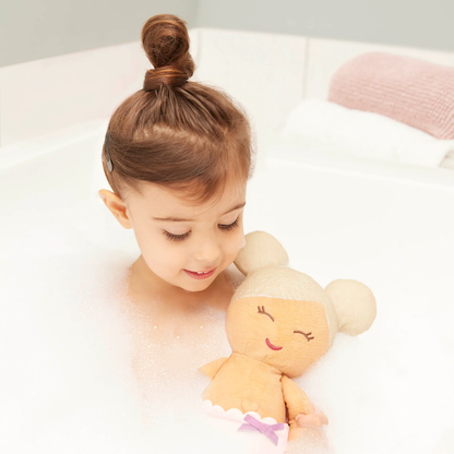 Muñeca niña textil para tina pelo rubio modelo #1 Lullababy