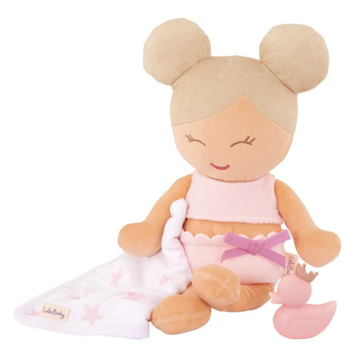 Muñeca niña textil para tina pelo rubio modelo #1 Lullababy