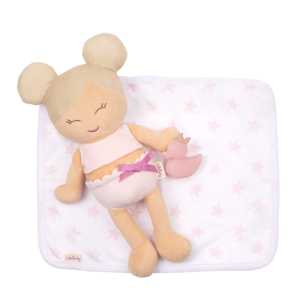 Muñeca niña textil para tina pelo rubio modelo #1 Lullababy