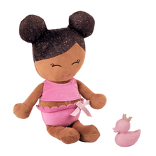 Muñeca niña textil para tina pelo marron modelo #2 Lullababy Nuevo