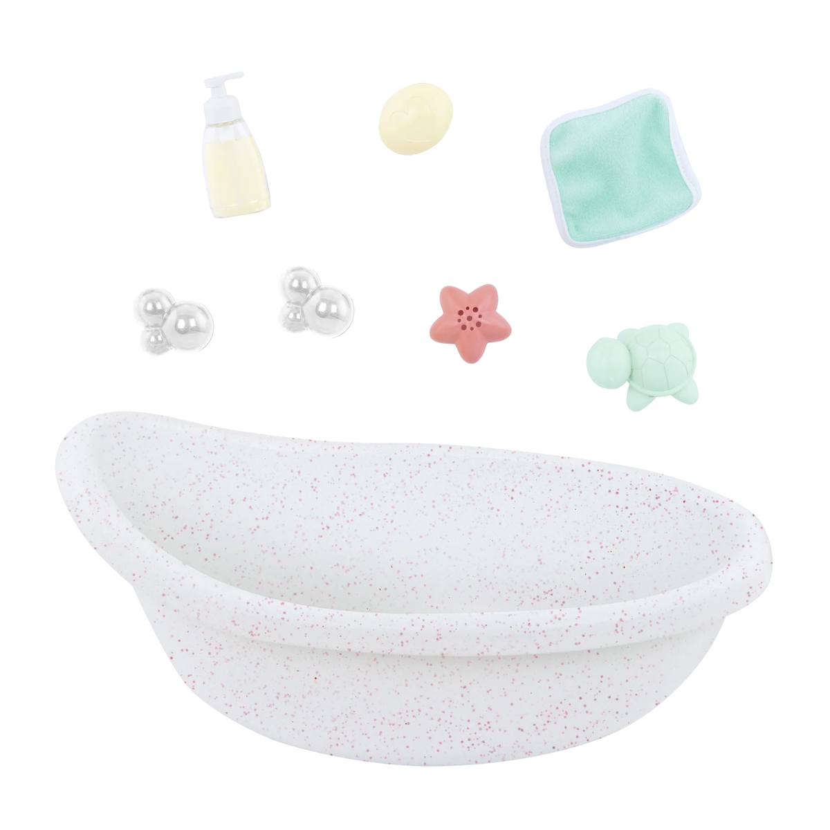 Bañera para muñecos con accesorios