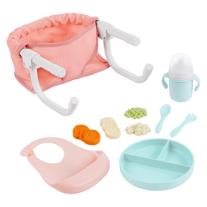 Silla de alimentación para muñecos con accesorios