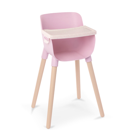 Silla de comer rosa para muñecos