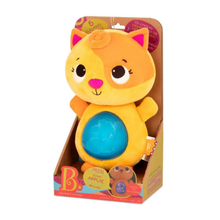 Gato de peluche musical con luces relajantes