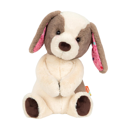 Peluche perro clásico crema y marrón