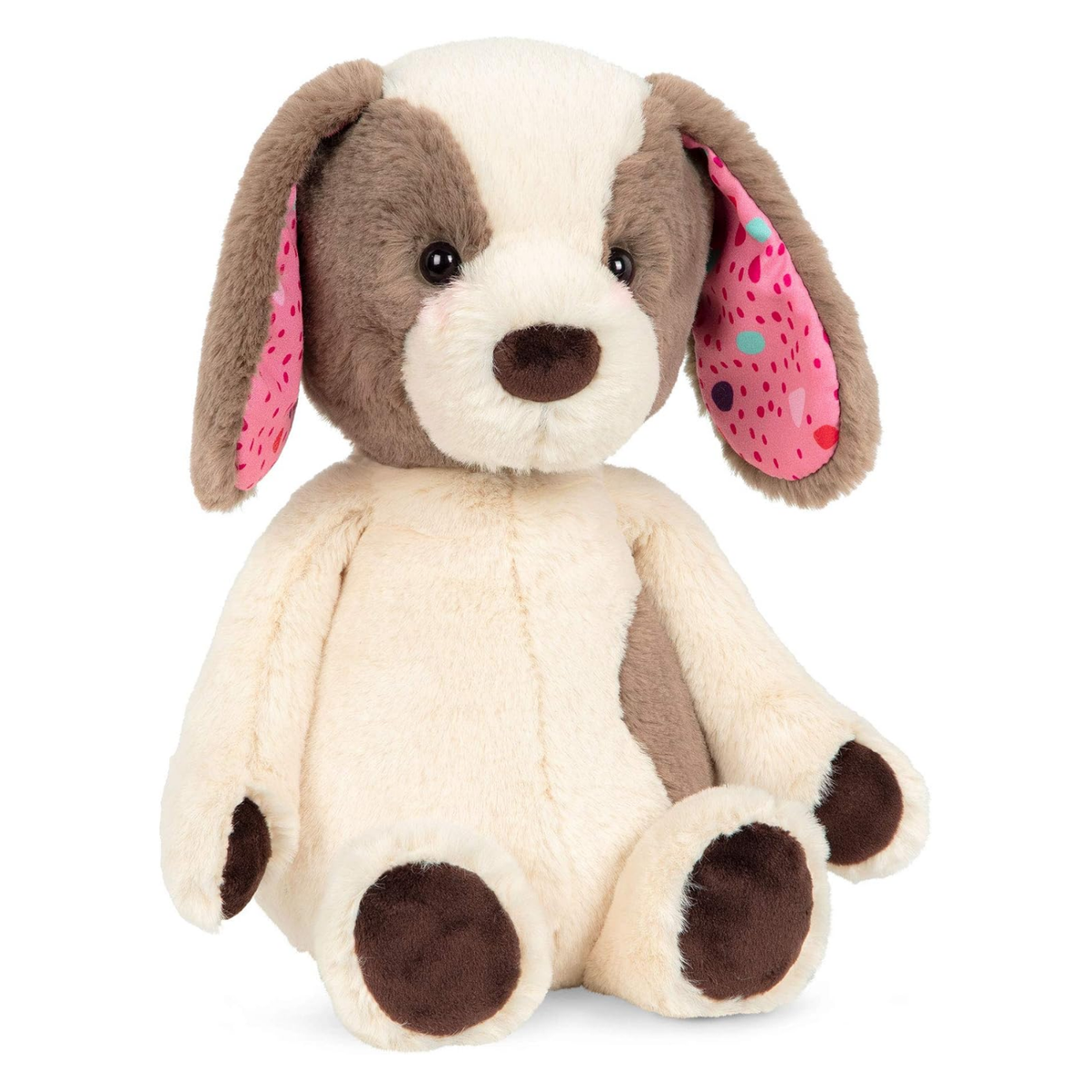 Peluche perro clásico crema y marrón