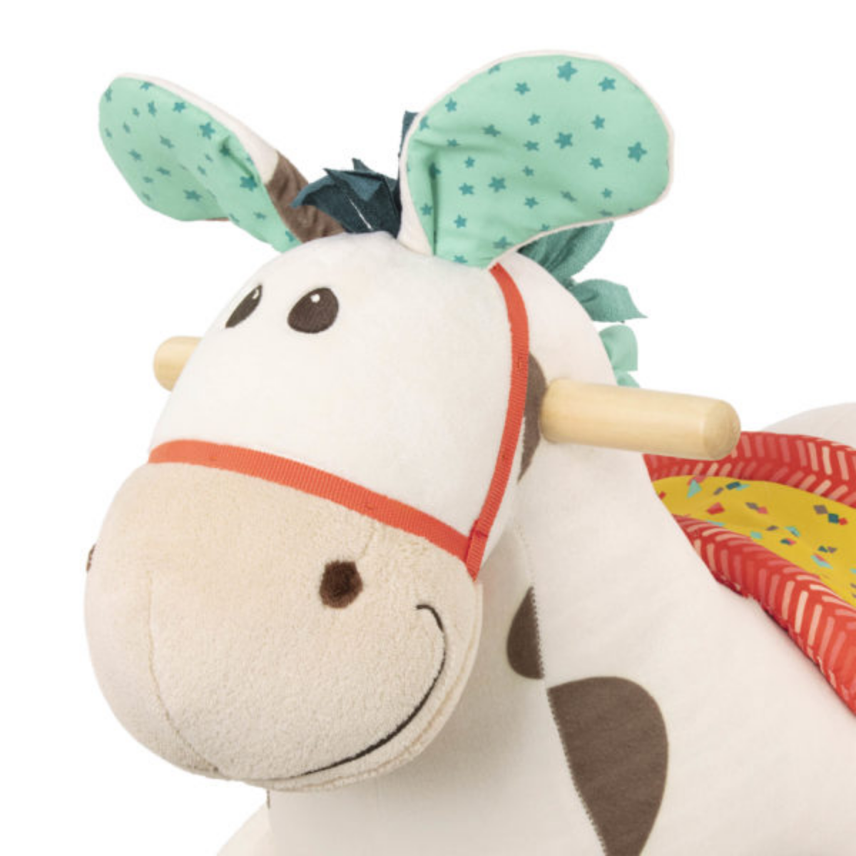 Mecedora de madera y textil modelo caballo