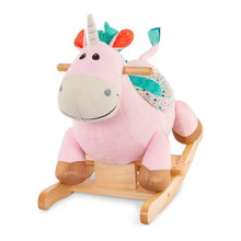 Mecedora de madera y textil modelo unicornio