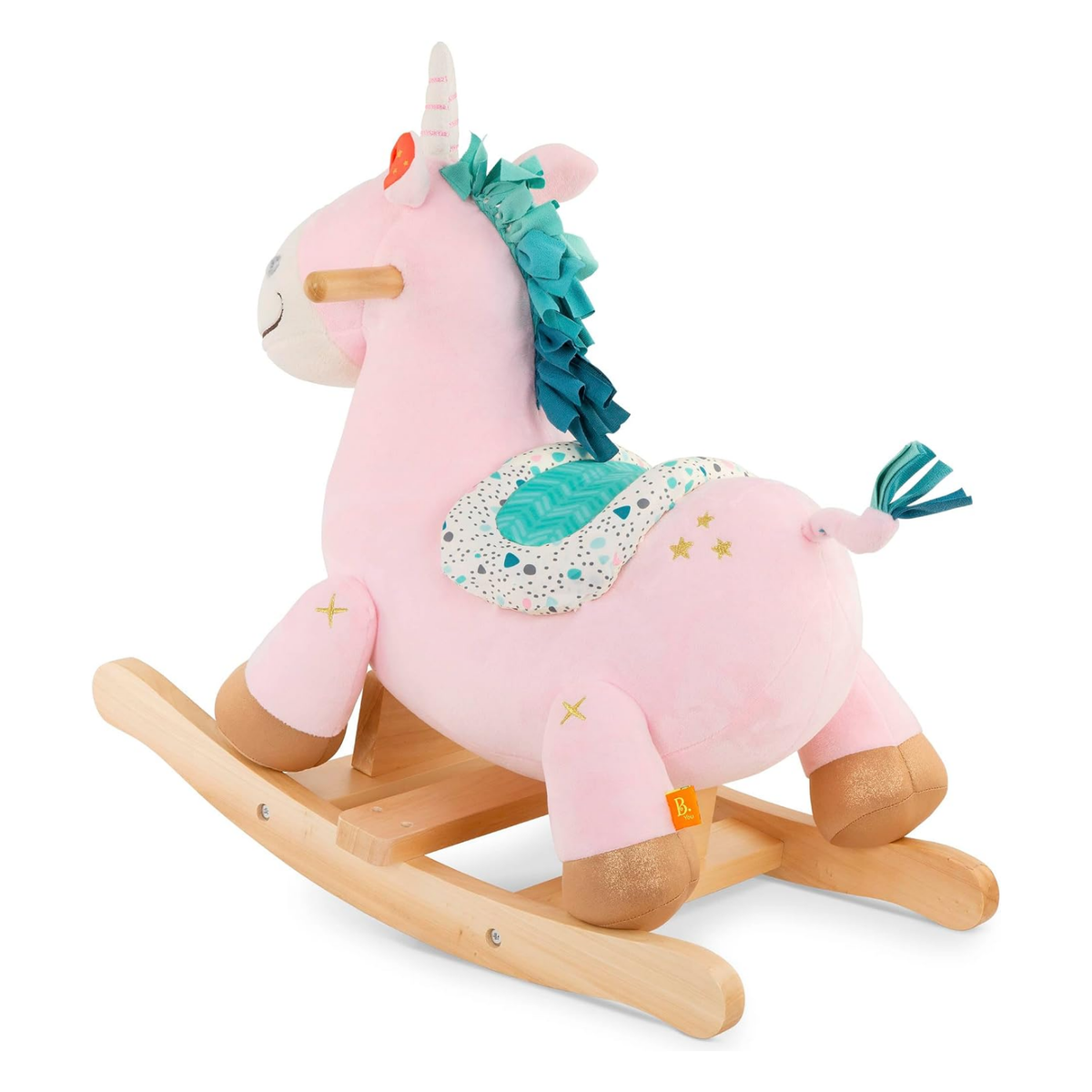 Mecedora de madera y textil modelo unicornio