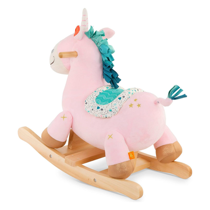 Mecedora de madera y textil modelo unicornio