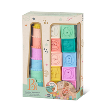 Set sensorial de bloques y vasitos apilables 17 piezas