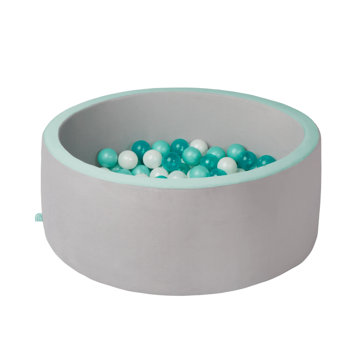 Piscina de pelotas de espuma con memoria suave gris