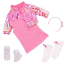 Outfit deluxe rosa con casaca brillante
