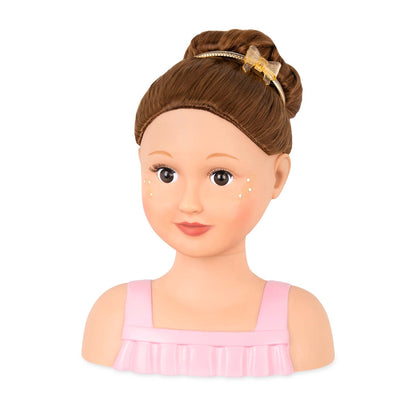 Cabeza de muñeca para peinar Talia con accesorios