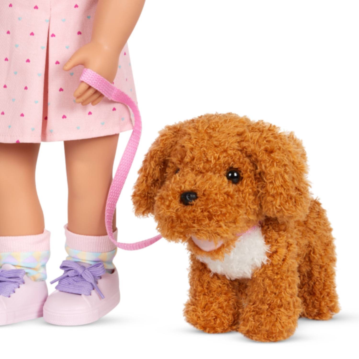 Perro de peluche poodle con bolsa