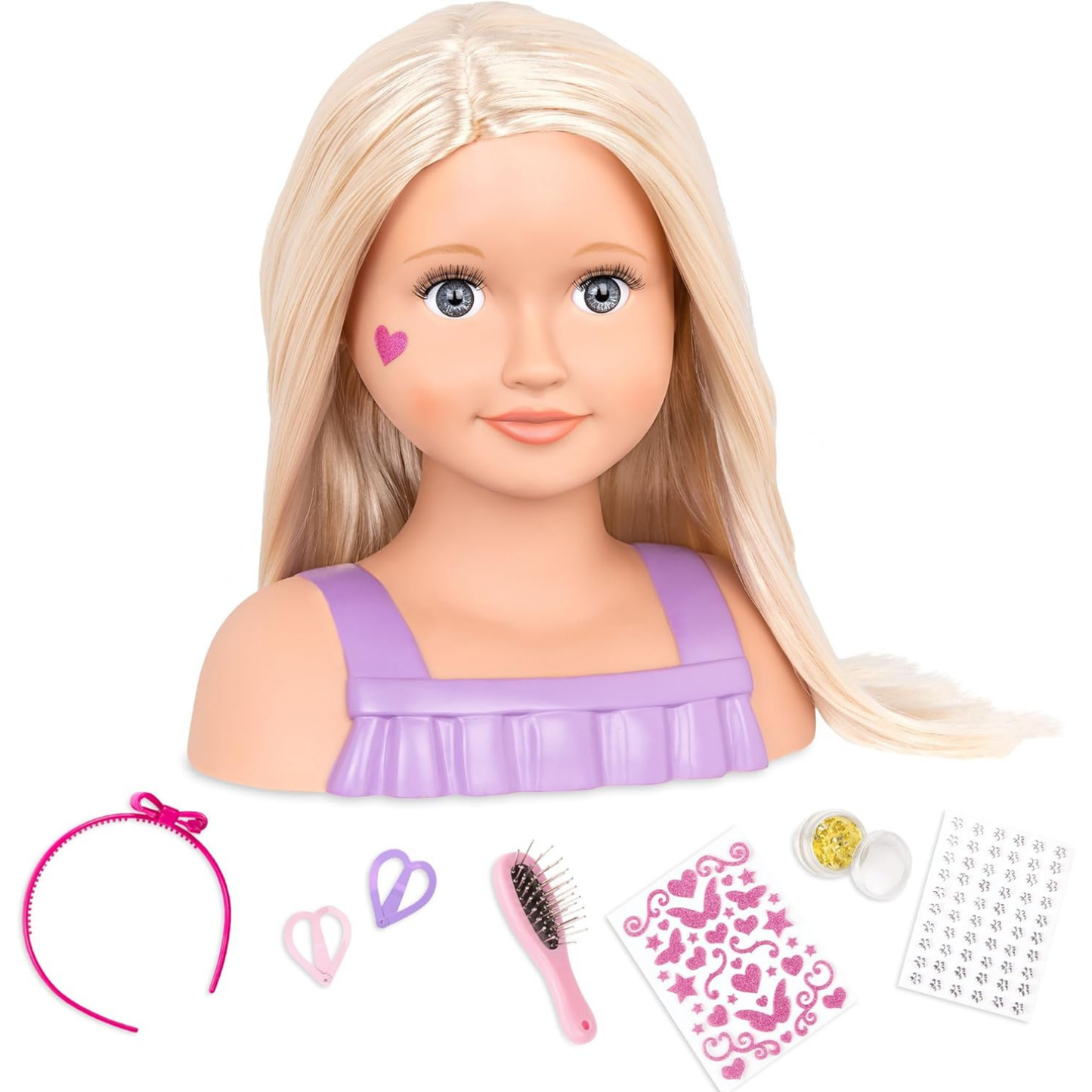 Cabeza de muñeca para peinar Trista con accesorios 08 piezas